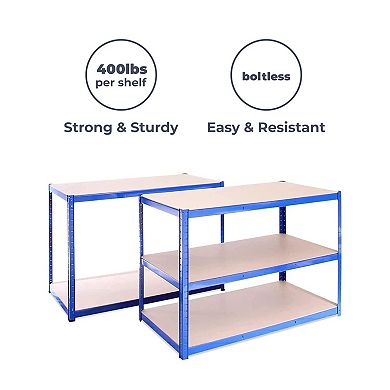 Extra Deep Garage Shed Racking Storage Shelving Unit, 875kg Capacity