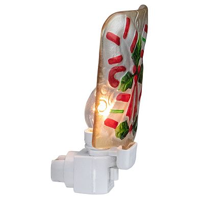 4" Green and Red Candy Canes Christmas Night Light