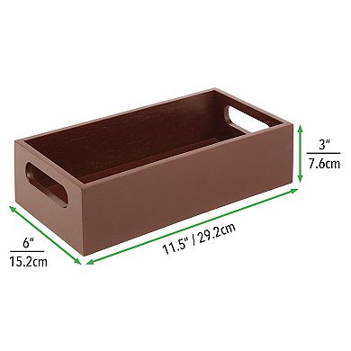 mDesign Wood Compact Food Storage Bin with Handle - 4 Pack