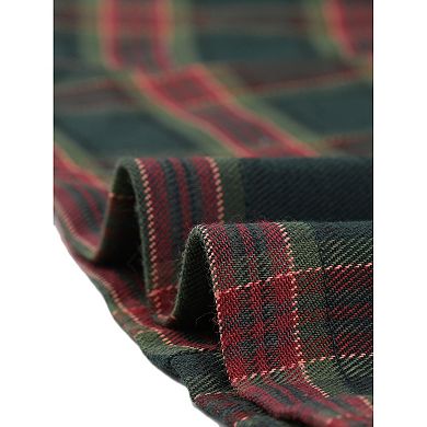 Women's  Plaid Tartan A-Line Overall Suspender Midi Skirt