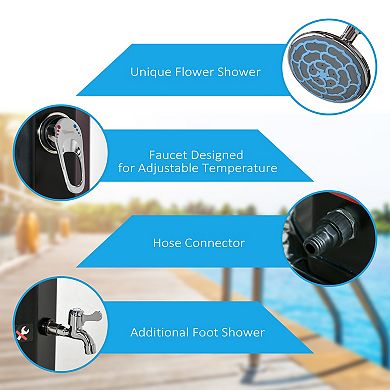 Outdoor Solar Shower W/ Hot And Cold Adjustment For Poolside Beach Pool Spa
