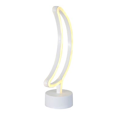 11.5" White Battery Operated Neon LED Moon Table Light