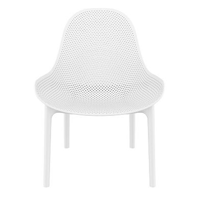32.75" White Solid Patio Lounge Chair