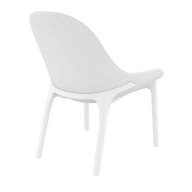 32.75" White Solid Patio Lounge Chair