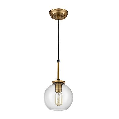 12.25" Aged Brass Finished Mountain Creek 1 Light Mini Pendant