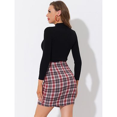 Women's Plaid Slim Fit Mini Skirts