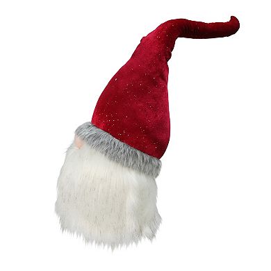 23" Gnome with Bendable Glitter Red Velvet Hat Christmas Decoration