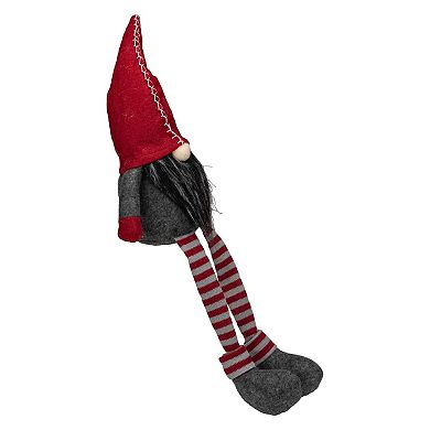 22" Red and Gray Sitting Christmas Gnome Decoration