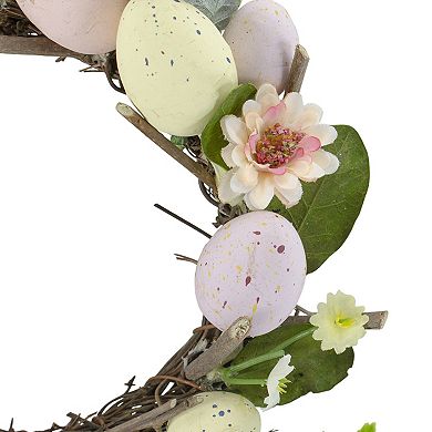 Pastel Easter Egg Mini Spring Easter Wreath  Pink and Yellow 8-Inch