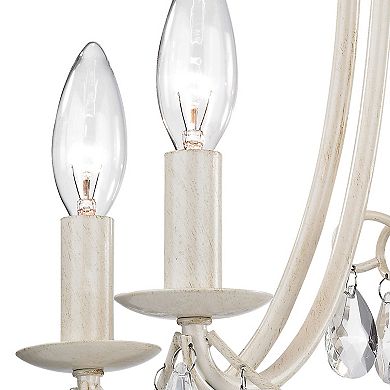 16" Antique Cream and Clear Victorian 5-Light Mini Chandelier