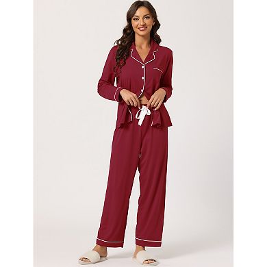Women's Pajama Sleep Shirt Nightwear Sleepwear Lounge Modal Pj Sets