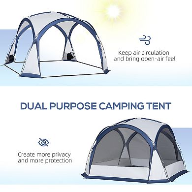 Large Screen Tent Or Camping Canopy, Breathable Tent, 6-8 Person White