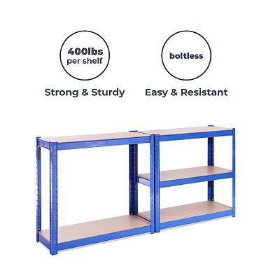 Heavy Duty Garage Shelving Units 5 Tier 2000LB Capacity 5 Year Warranty