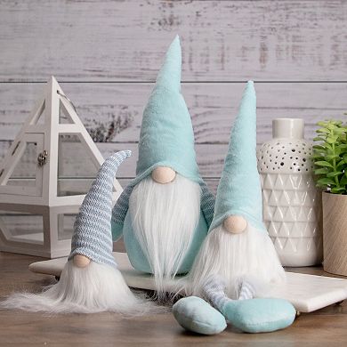 12" Sky Blue and White Spring Gnome