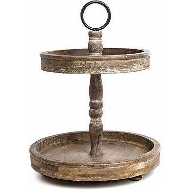 Tiered Tray Rustic Farmhouse Decor Rustic Serving Cake Stand Galvanized Kitchen Table Fall Decor