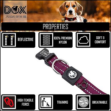 Reflective Nylon Dog Collar, Strong And Adjustable