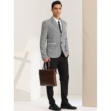 Men's Plaid Pattern Blazer Slim Fit Casual Sports Coat
