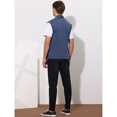 Men's Open Front Asymetric Hem Sleeveless Cardigan Vest