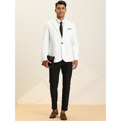 Men's Formal Slim Fit Blazer Single Breasted One Button Sports Coat