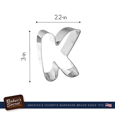 Baker's Secret Stainless Steel Heat Resistant Set of 26 Letter Cookie Cutter Set 11.02"x2.17"x12.4"