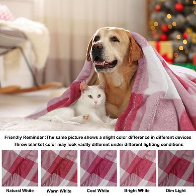 Plaid Blanket Fuzzy Plush Blanket Pet 30"x40"