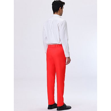 Men's Formal Flat Front Straight Fit Solid Prom Dress Pants