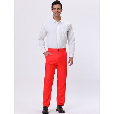 Men's Formal Flat Front Straight Fit Solid Prom Dress Pants