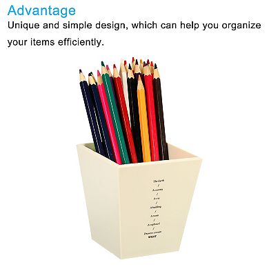 Pen Cup Holder Plastic Pencil Stand Stationery Organizer for Office