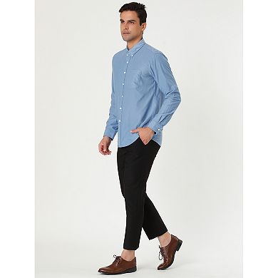 Men's Regular Fit Long Sleeve Button Down Corduroy Shirts with Pockets