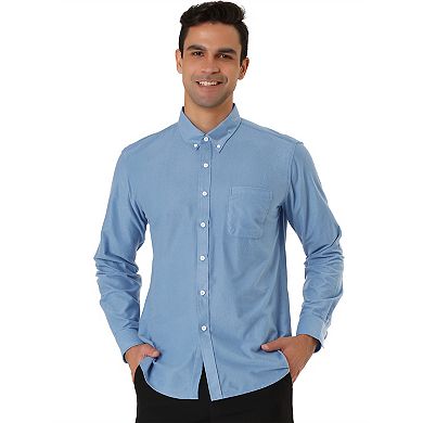 Men's Regular Fit Long Sleeve Button Down Corduroy Shirts with Pockets