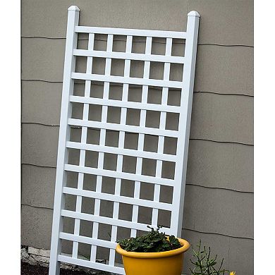 Dura-Trel Outdoor Gardening Vinyl Country Garden 35 x 66 Inches Trellis, White