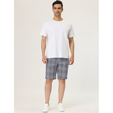 Men's Summer Plaid Shorts Regular Fit Business Chino Short Pants
