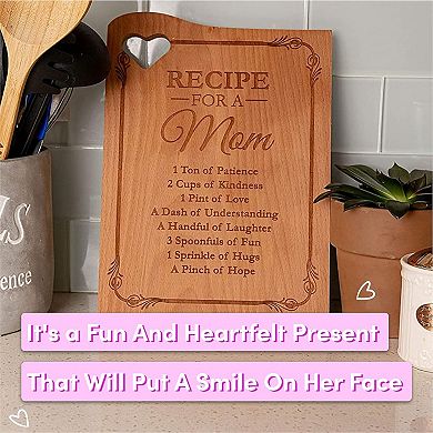 Engraved Wooden Cutting Board With Mother's Poem And Heart Shaped Cut Out