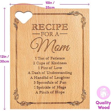 Engraved Wooden Cutting Board With Mother's Poem And Heart Shaped Cut Out