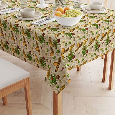 Square Tablecloth, 100% Cotton, 60x60", Fiesta Time