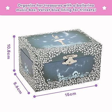 Musical Jewelry Storage Box with Twirling Fairy and Swan Lake Tune