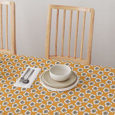 Round Tablecloth, 100% Cotton, 60 Round", Apricot Flowers