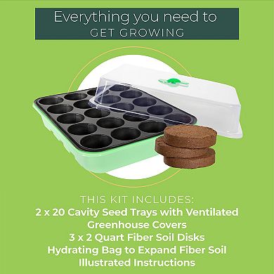Seed Propagation Kits - Complete With Fiber Soil And Ventilated Greenhouse Trays