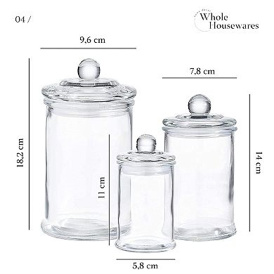 Glass Apothecary Jars With Lids For Storage And Bathroom Accessories Set