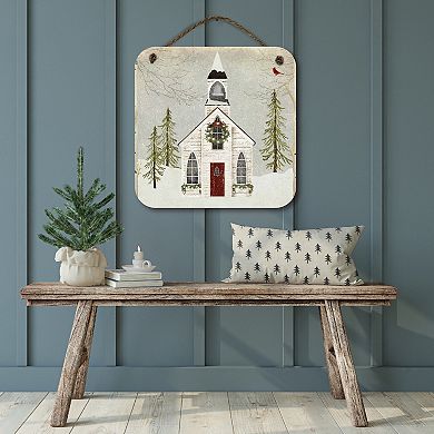 COURTSIDE MARKET Snow Church Sign Wall Decor