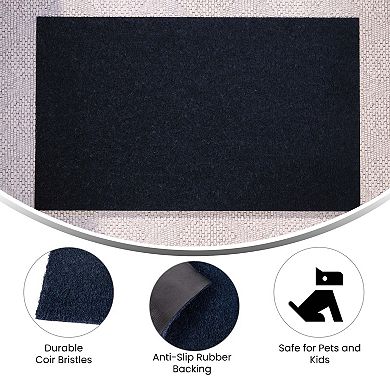 Emma and Oliver Croeso Weather Resistant Coir Doormat with Anti-Slip Rubber Backing for Indoor/Outdoor Use