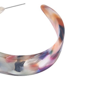 Sonoma Goods For Life® Gold Tone Multi-Color Marbled Acetate C-Hoop Earrings