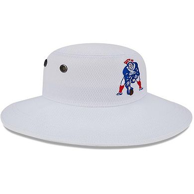 Men's New Era White New England Patriots 2023 NFL Training Camp Throwback Panama Bucket Hat