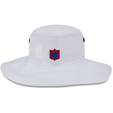 Men's New Era White New England Patriots 2023 NFL Training Camp Throwback Panama Bucket Hat