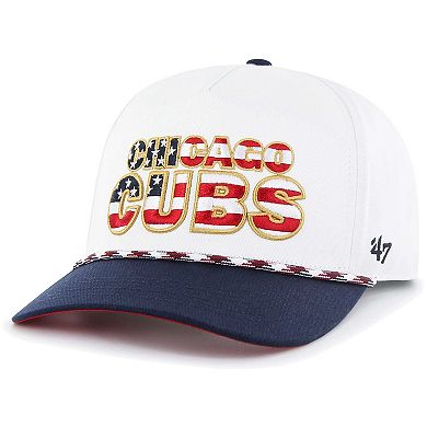 Men's '47 White Chicago Cubs Flag Script Hitch Snapback Hat