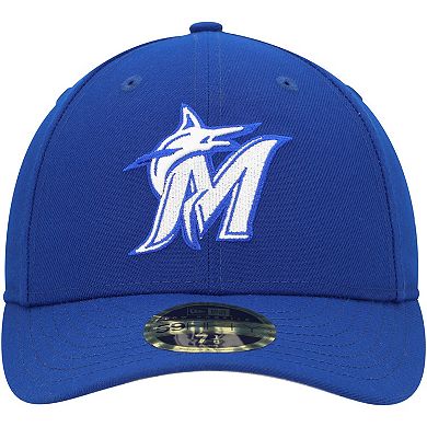 Men's New Era  Royal Miami Marlins White LogoÂ Low Profile 59FIFTY Fitted Hat