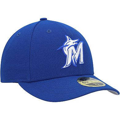 Men's New Era  Royal Miami Marlins White LogoÂ Low Profile 59FIFTY Fitted Hat