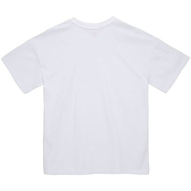 Unisex Mitchell & Ness  White Miami Heat Hardwood Classics Throwback Logo T-Shirt