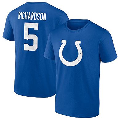 Men's Fanatics Branded Anthony Richardson Royal Indianapolis Colts 2023 NFL Draft First Round Pick Icon Name & Number T-Shirt