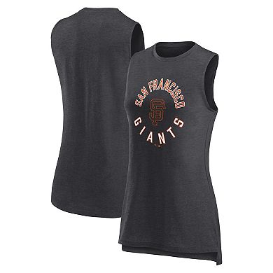 Women's Fanatics Branded  Heather Charcoal San Francisco Giants What Goes Around Tank Top